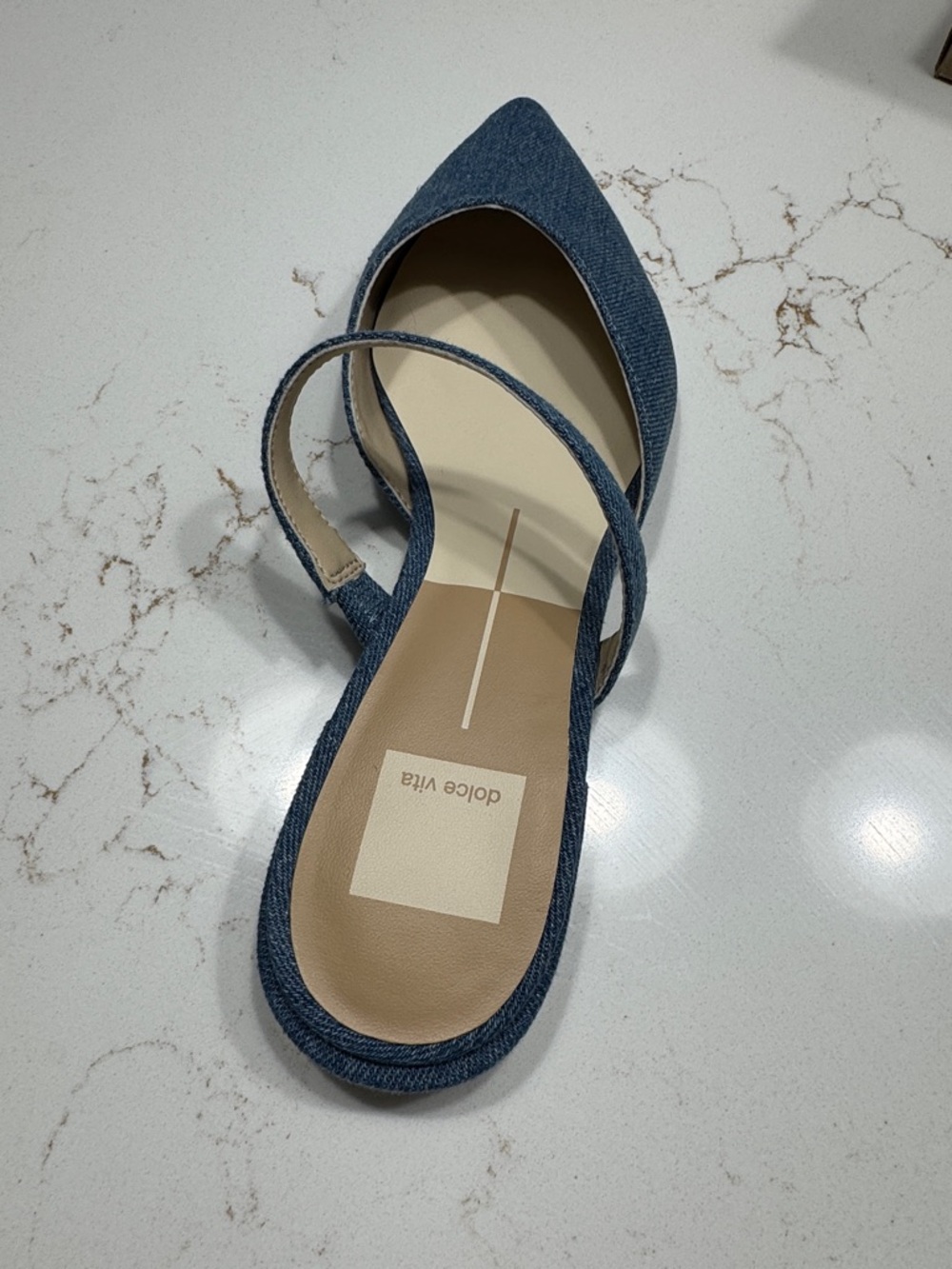 Dolce Vita Denim Blue Kanika Pointed Toe Mule - Picture 3 of 6